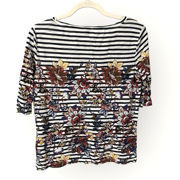 J Crew floral striped knit cotton top size S - Picture 3 of 4